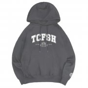TCFSH立體毛巾繡校史館落肩帽T_摩卡灰