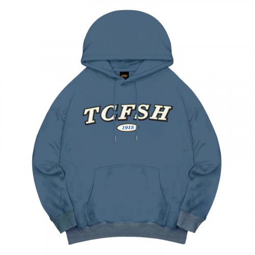 【預購至12/10，1/19陸續出貨】TCFSH立體毛巾繡落肩帽T_霧藍